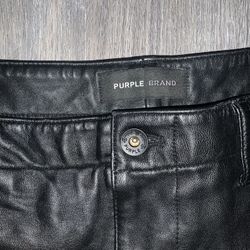 Purple Leather Jorts