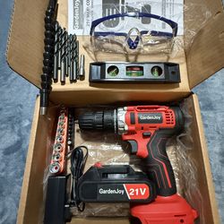 21V  Max Cordless Drill Set, Power Electric Kit Battery With Charger