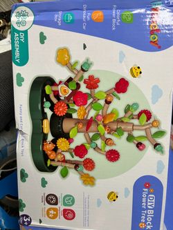 DIY Block Flower Tree Kids Building Toy Set