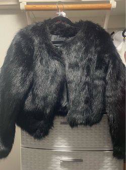 Faux Fur Jacket - Black
