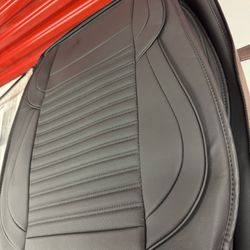 LINGVIDO Leather Car Seat Covers,Breathable and Waterproof Faux Leather Automotive Seat Covers for Cars SUV Pick-up Truck Sedan,Universal Anti-Slip Dr