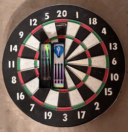 Dart Board With New Dart Set