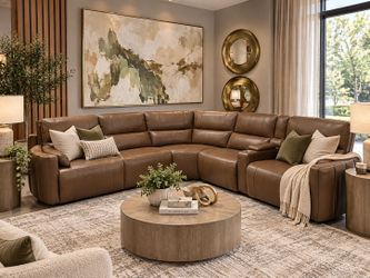 6-Piece Modular Power Reclining Sectional — Designed for ultimate comfort with power reclining seats and power-adjustable headrests
