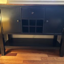 Modern Black Sideboard / Buffet Table with Wine Rack 