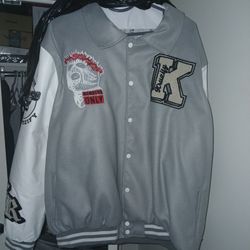 Jacket With Leather Arm Sleeve 4 XL