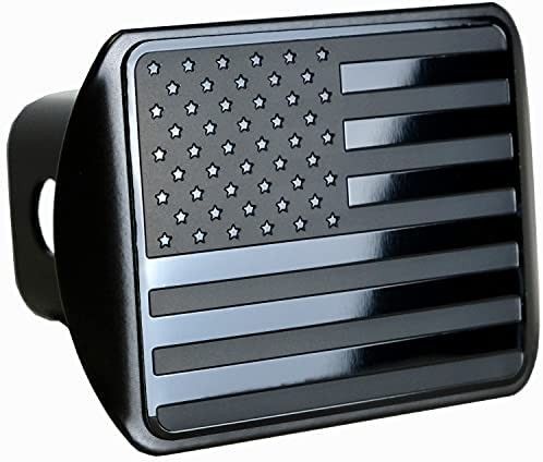 Over Hitch USA Us American Flag Stainless Steel Embossed Metal Flag On Metal Trailer Hitch Cover Fits 2 Inch Receivers