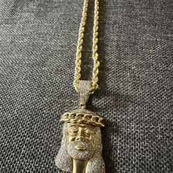 22inch Rope Chain & Jesus Pendant
