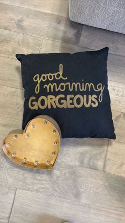 Pillow & sign