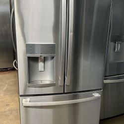 OPEN BOX GE FRENCH STYLE REFRIGERATOR STAINLESS STEEL 