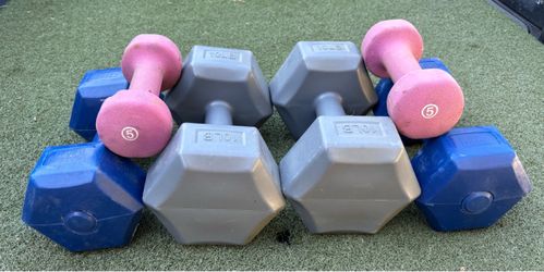 Hexagon Dumbbell weight set (pairs of 5/8/10lb)