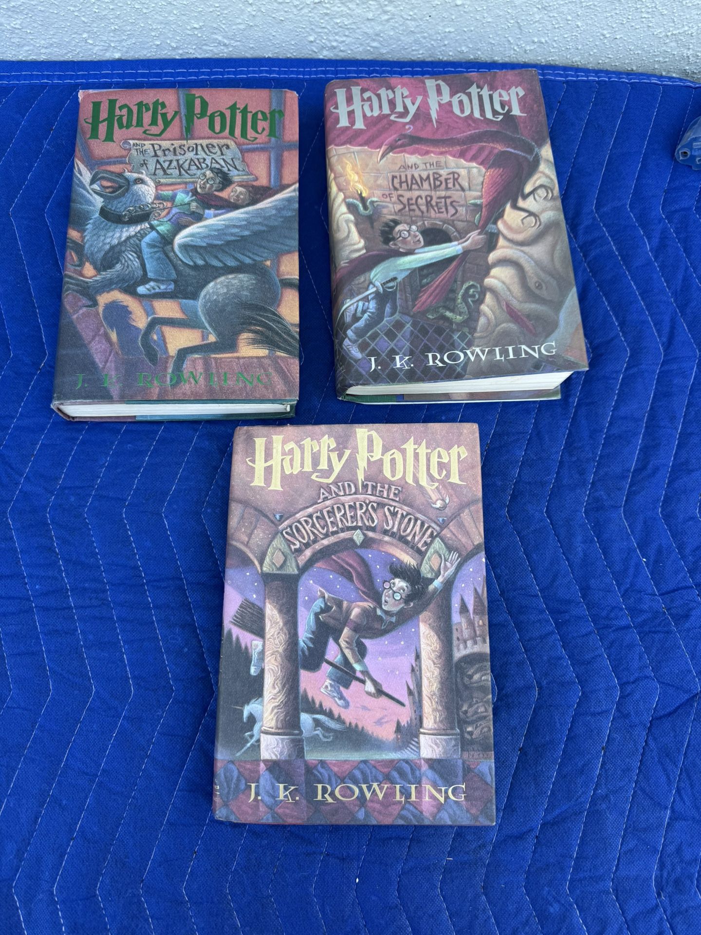 Harry Potter Hardcover Lot (1-3) J.K. Rowling Scholastic, With Dust Jackets