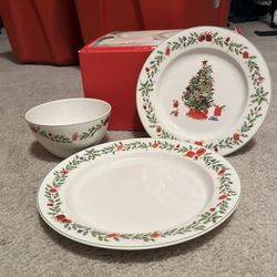 Lenox Holiday Inspirations 3 Piece Place Setting - New In Box