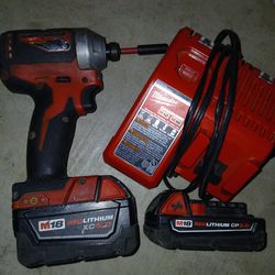 Milwaukee impact with 2 M18batt and  charger
