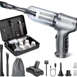Car Vacuum Portable Cordless 18000PA High Power Mini Vacuum Cleaner 4-in-1 Compressed Air Duster & Air Blower & Pump Hand Held Vacuum Cordless with Br