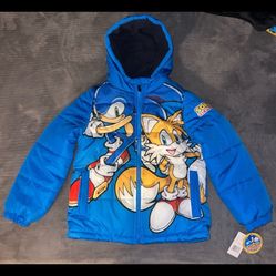 Sonic The Hedgehog Puffer Jacket New With Tag