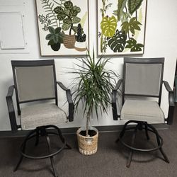 2 Bar Height Swivel Patio Chairs