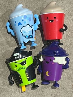 Wendy’s frosty frights set of 4 Purple witch, Coolie Ghoulie Red UK Pirate