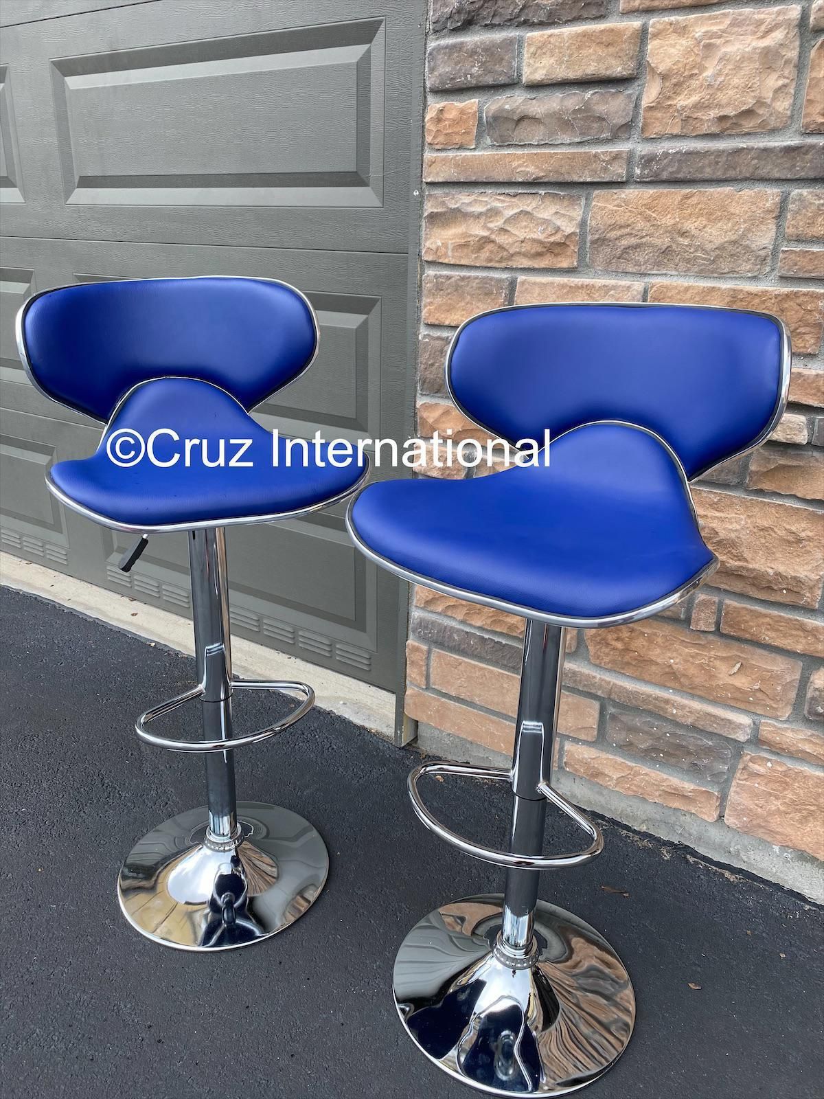 New 2 Blue Bar Stools
