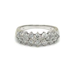 14Kt White Gold Diamond Ring 3.82g G-H Color I1 .90CTW Size 7 I-888