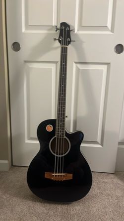Black Acoustic-Electric Bass Guitar