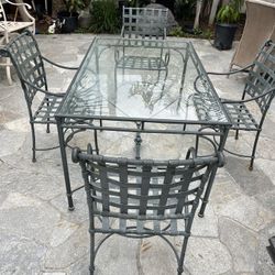 Patio Iron Glass Table