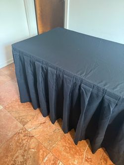 Set of 12 black 5' long rectangular table cloth covers