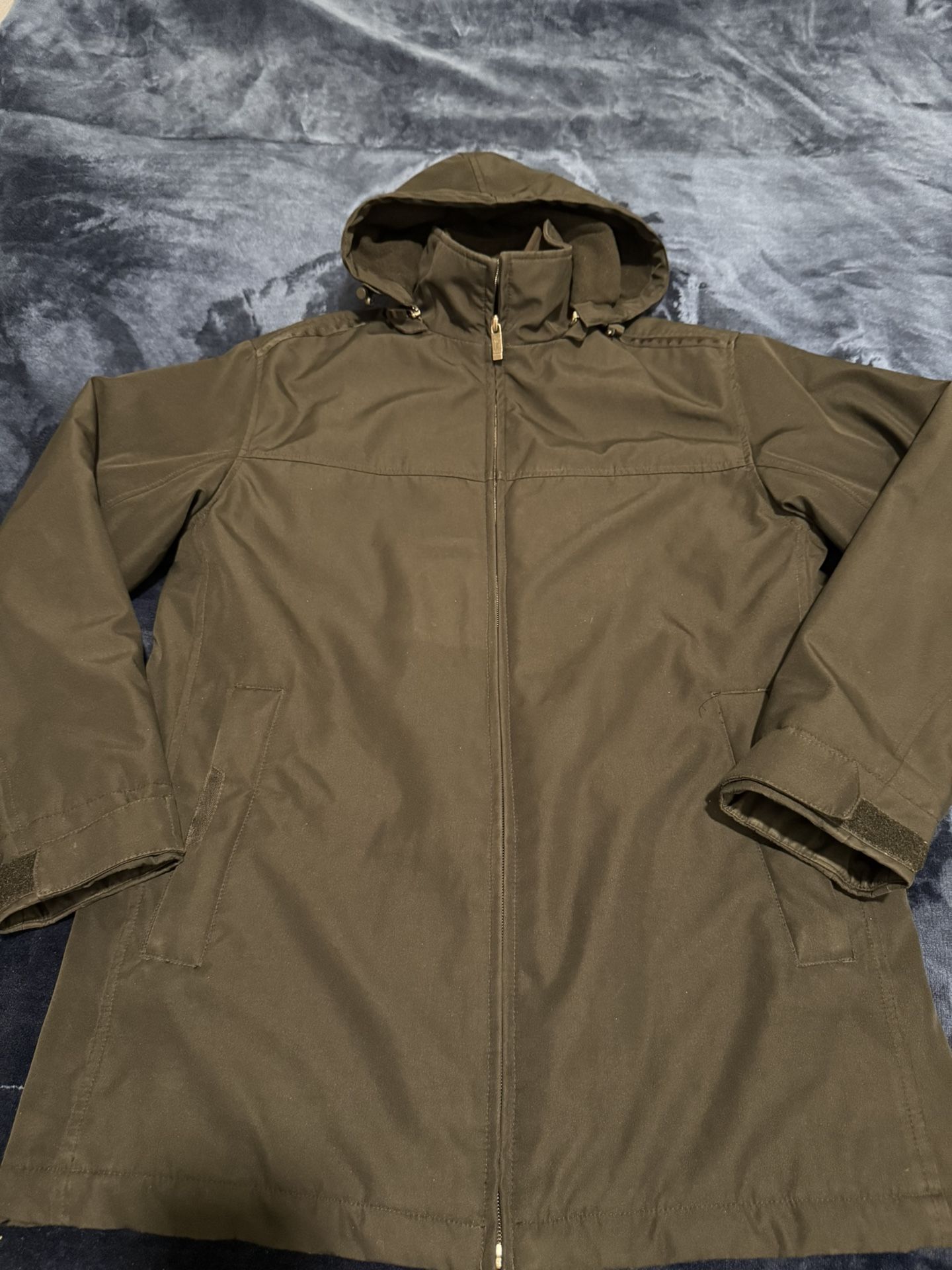 Weatherproof Men's Black Hooded Raincoat