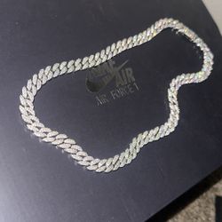 Silver Moissanite Cuban Link 