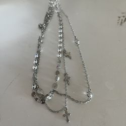 Silver Cross WOMANS Necklace Choker Style 