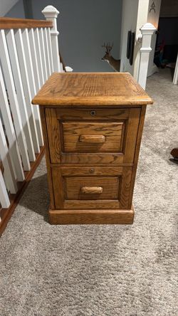 Two Drawer Oak Filing Cabinet