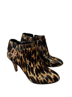 Vince Camuto Vernaya Leopard Print Calf Hair Ankle Booties