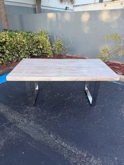 Modern Dining Table with Metal Legs
