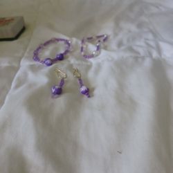 2Pcs Flower Beaded Necklace Bracelet Set for Women Cute Daisy Sweet Necklace Adjustable Elastic Ball Bead Bracelet Flower Jewelry Gift