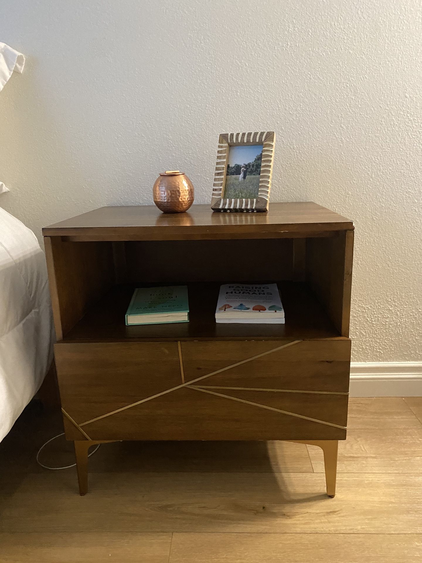 70s Style Wood Nightstand Set