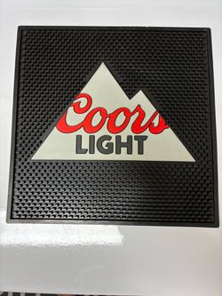 Coors Light Bar Rail Beer Drink Mats Rubber Black 13.5" × 13.5" Man Cave
