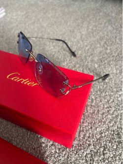 Silver & Blue Cartier Men’s Sunglasses