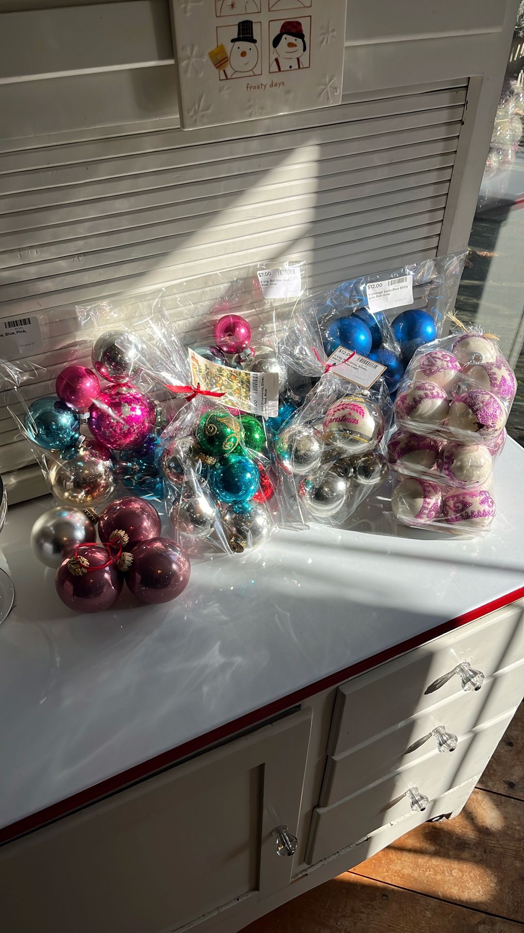 61 Vintage Glass Ball Ornaments Lot $25 For All
