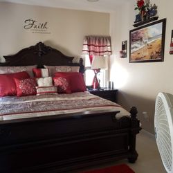 Great Condition -King Wood Bedroom Set