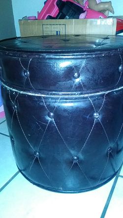 Leather storage bin