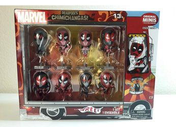 Exclusive Deadpool Metallic Chrome Figure Set of 8 Chimichanga Truck Package