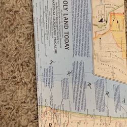 National Geographic 1963 Holy Land Today Map
