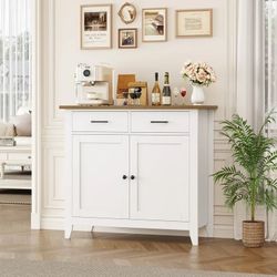 White Farmhouse Accent Cabinet
