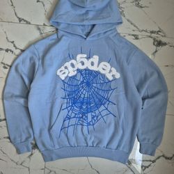 Sp5der Hoodie Light Blue