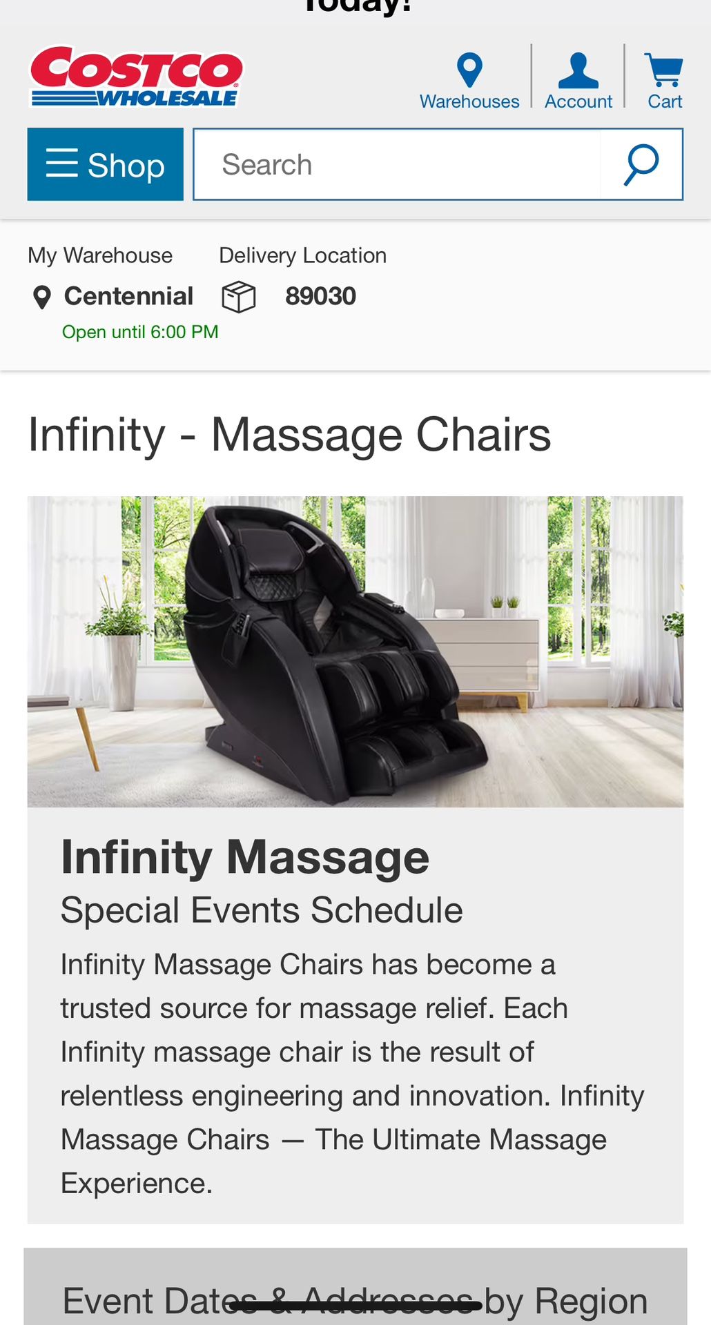 Infinity Evolution Massage Chair - Costco - Quality!