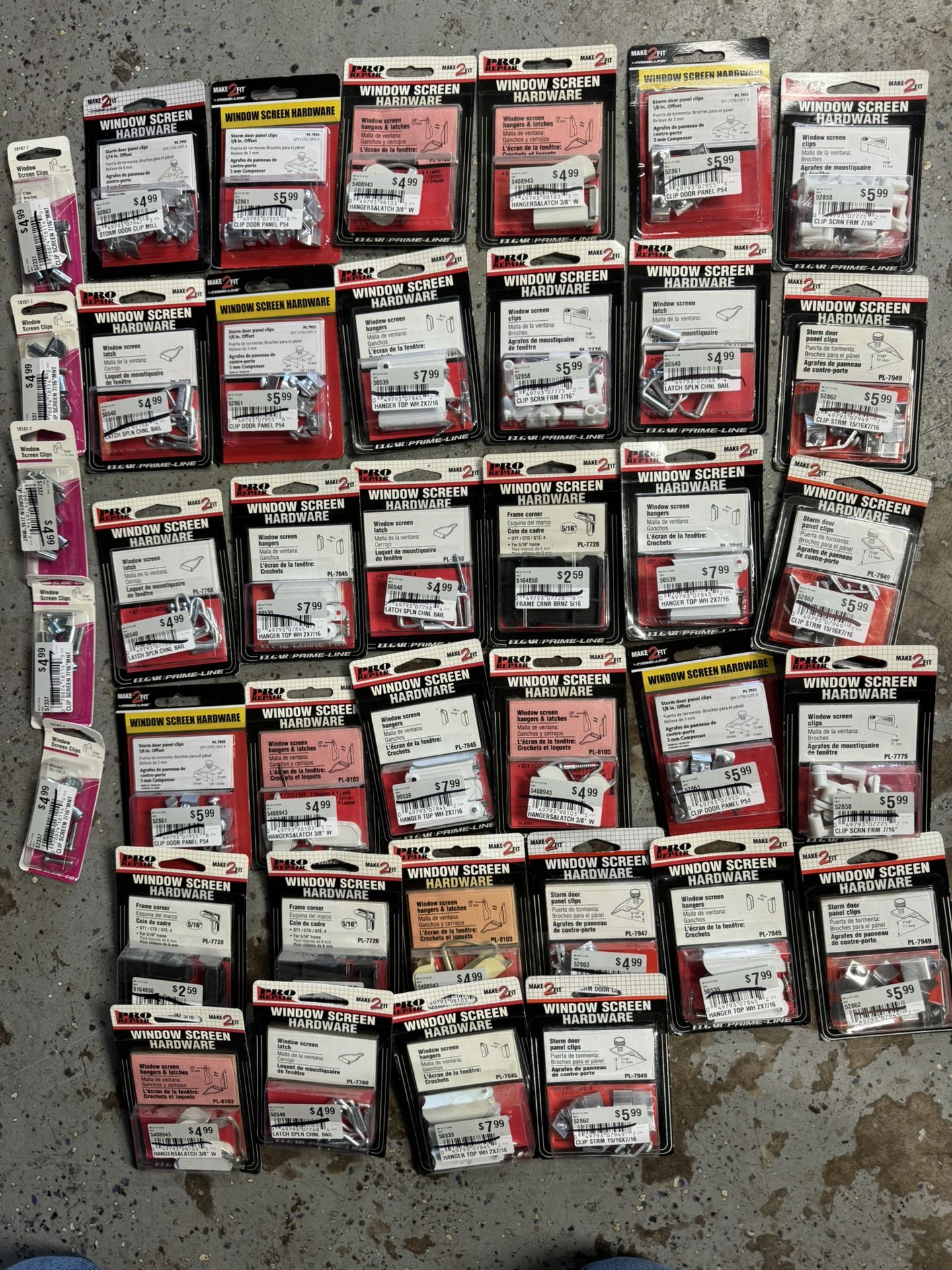 Window Screen Hardware Lot All Unopened. $10 Takes All. Must Pickup