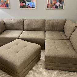 Sectional Modular Couch With Ottoman 