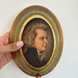 Vintage Reuge Swiss Musical Oval Mozart Wall Plaque