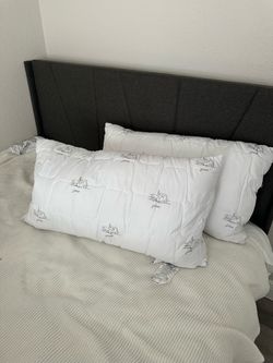Quilted White Bed Pillows Set 2 pcs King Size