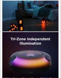 Govee Uplighter Floor Lamp for Living Room, RGBIC Ripple Projector Compatible with SmartThings, Alexa, and Matter, LED Modern Corner Floor Light, Warm