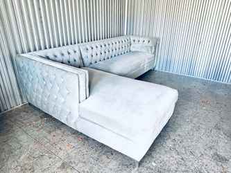 Glamorous High End Z Gallerie Crystal Encrusted Sectional Sofa w/Storage